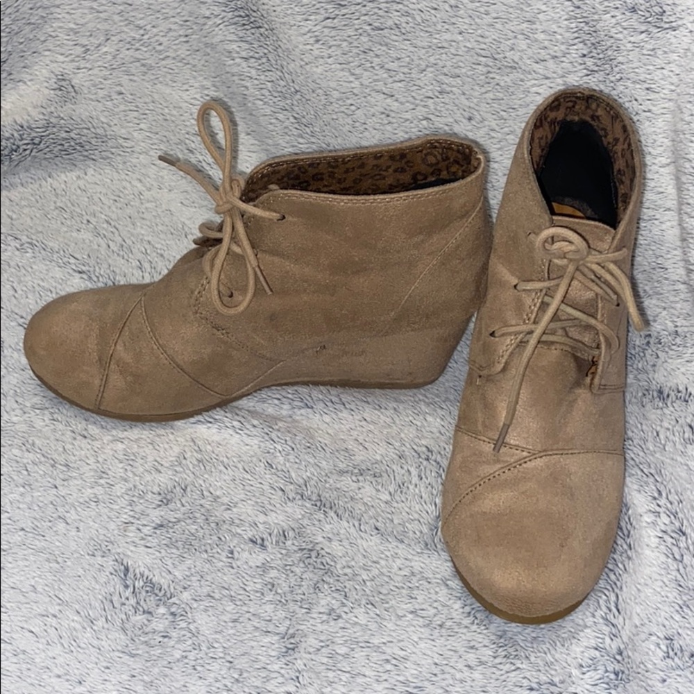 Beige booties size 10